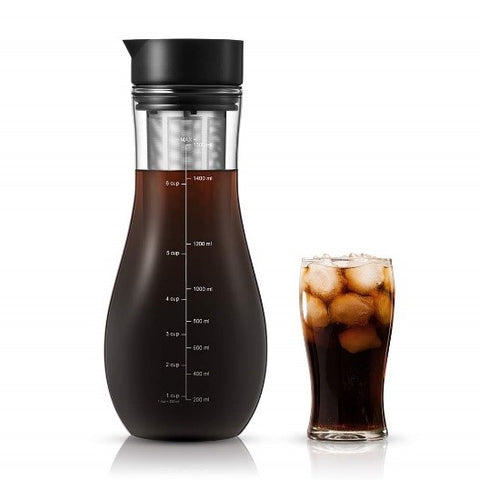 RJ3 6 Cup Ovalware Airtight Cold Brew Iced Coffee Maker 1.5L + Ice