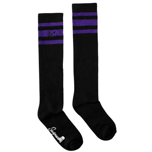 Pumpkin Knee Socks Black/Purple