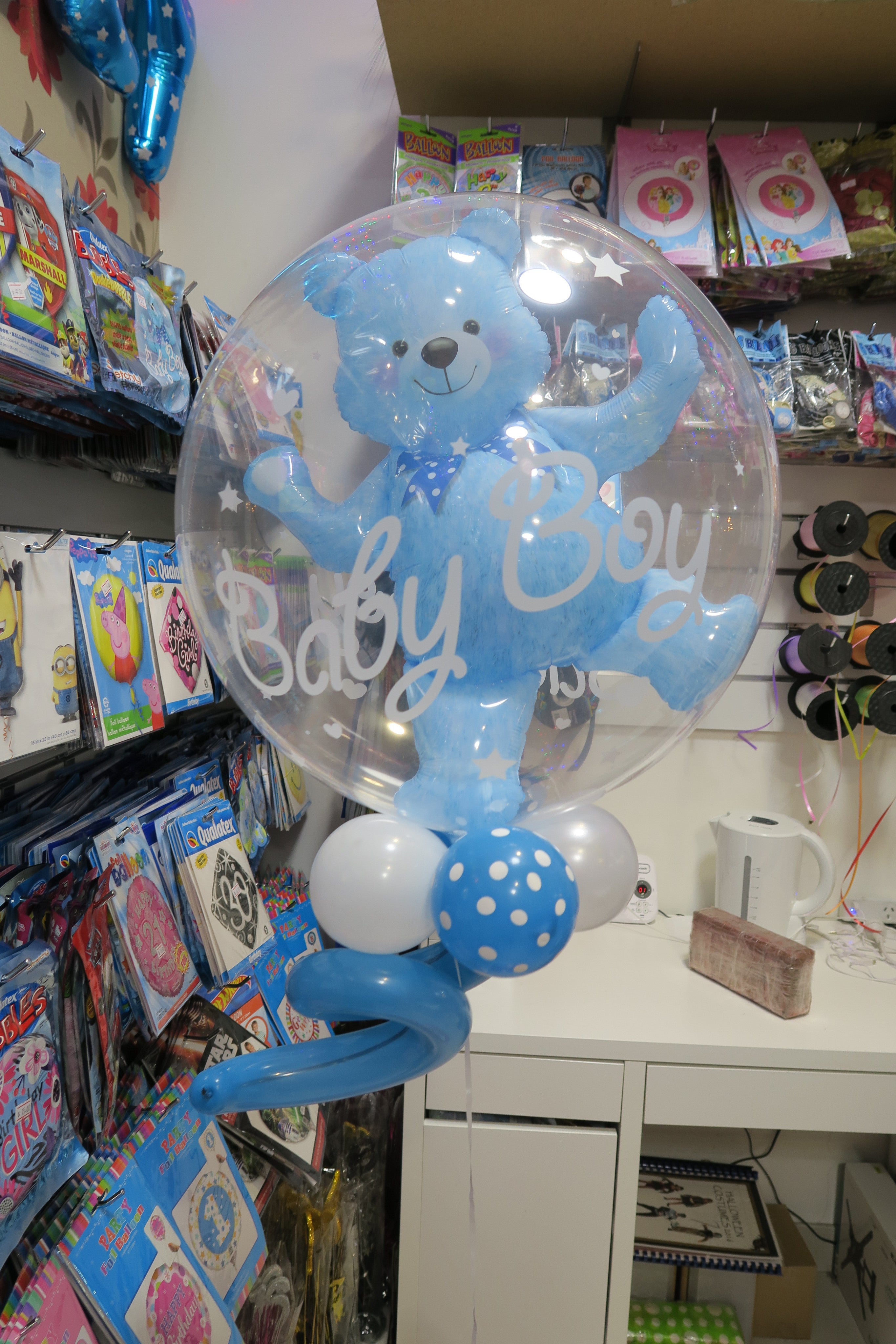 teddy bear inside a balloon