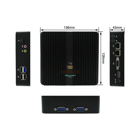 英特尔 Quad Core J1900 2.0GHz Fanless 迷你电脑