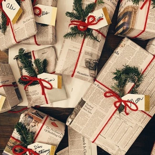 newspaper gift wrap