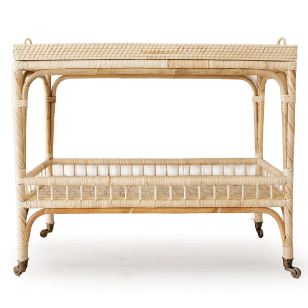 rattan bar cart