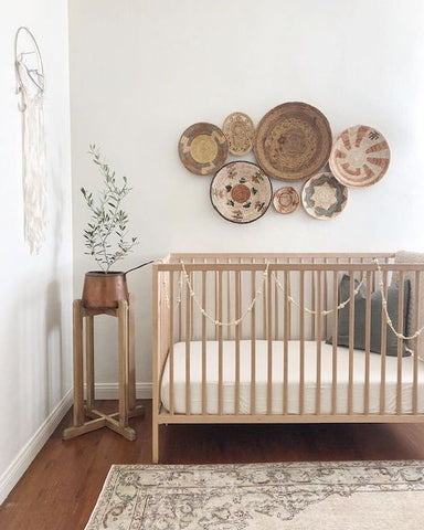 modern minimal boho baby nursery kids room earthy natural gender neutral