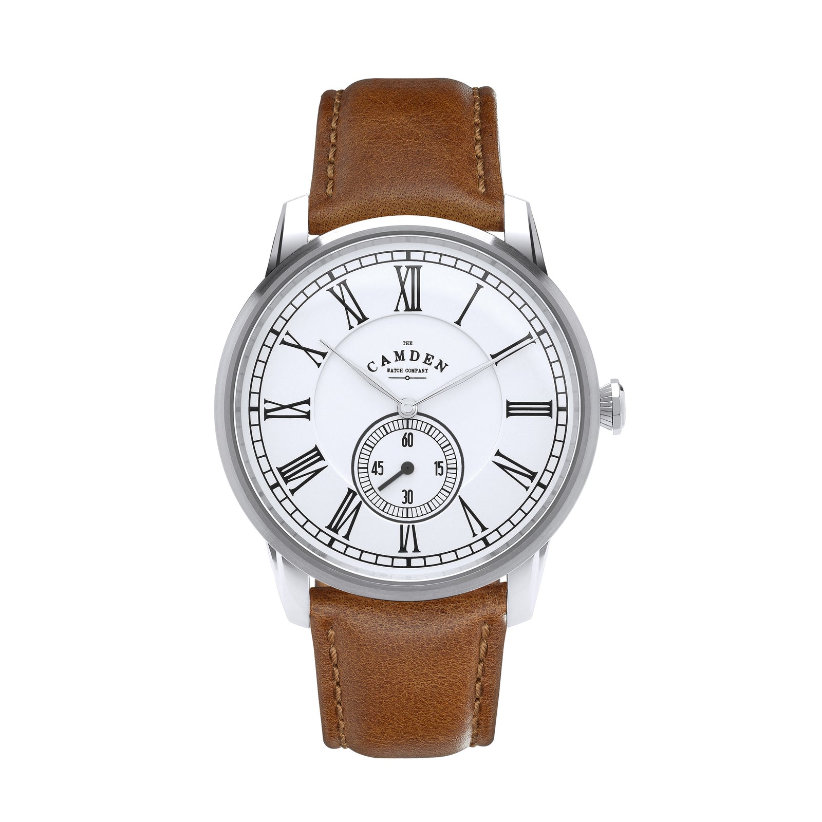 Black watch with sale brown leather strap