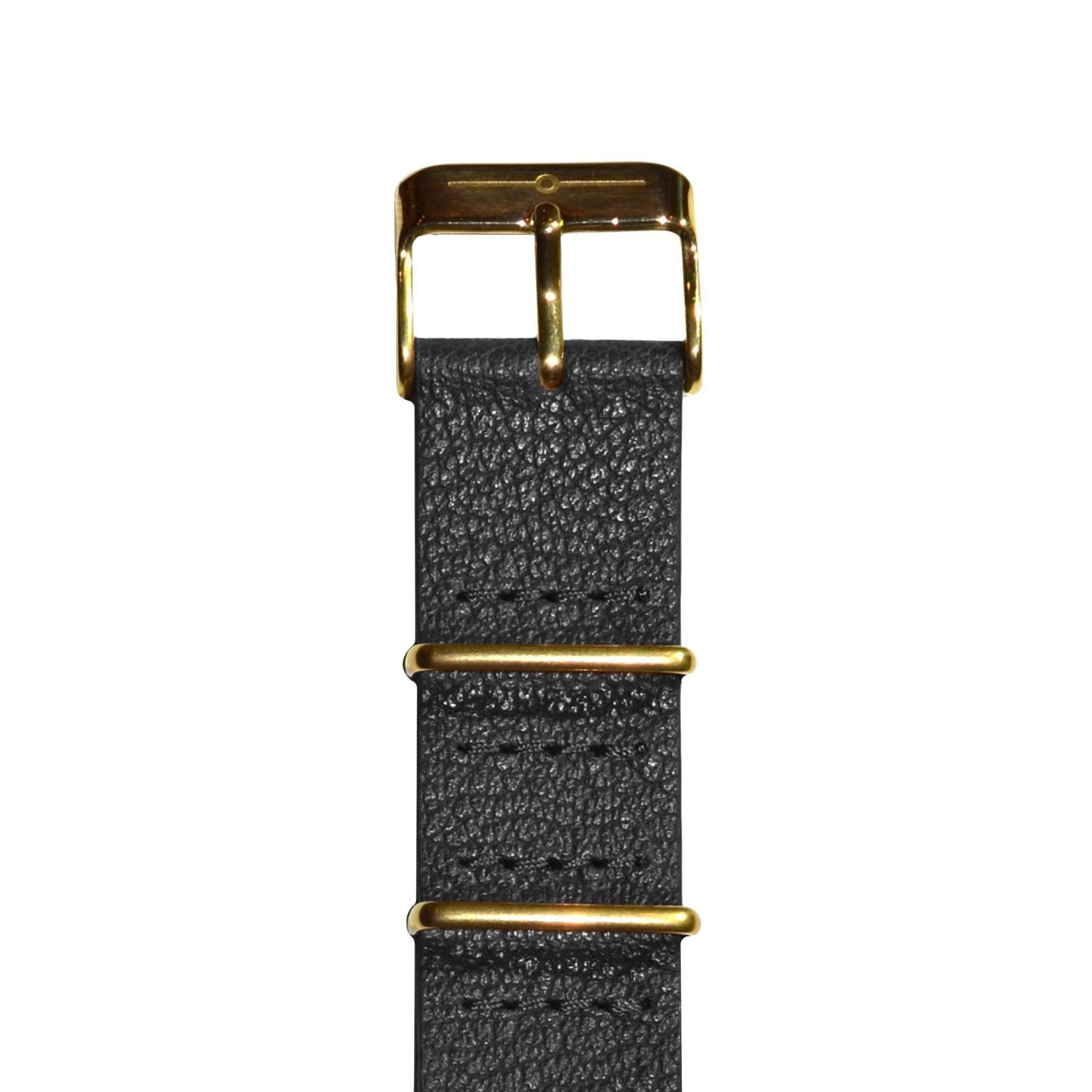 black and gold watch strap