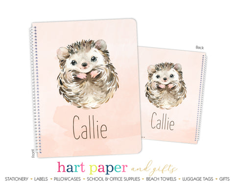 Hedgehog Personalized Notebook Sketchbook Journal Custom Birthday Gift Kids  Girl Boy Children Spiral Bound – Hart Paper