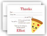 Pizza Thank You Cards Note Card Stationery •  Fill In the Blank Stationery Thank You Cards - Everything Nice