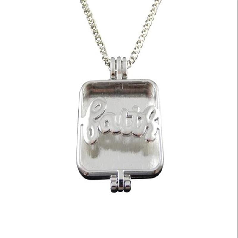 Faith Open Locket Charm and Necklace