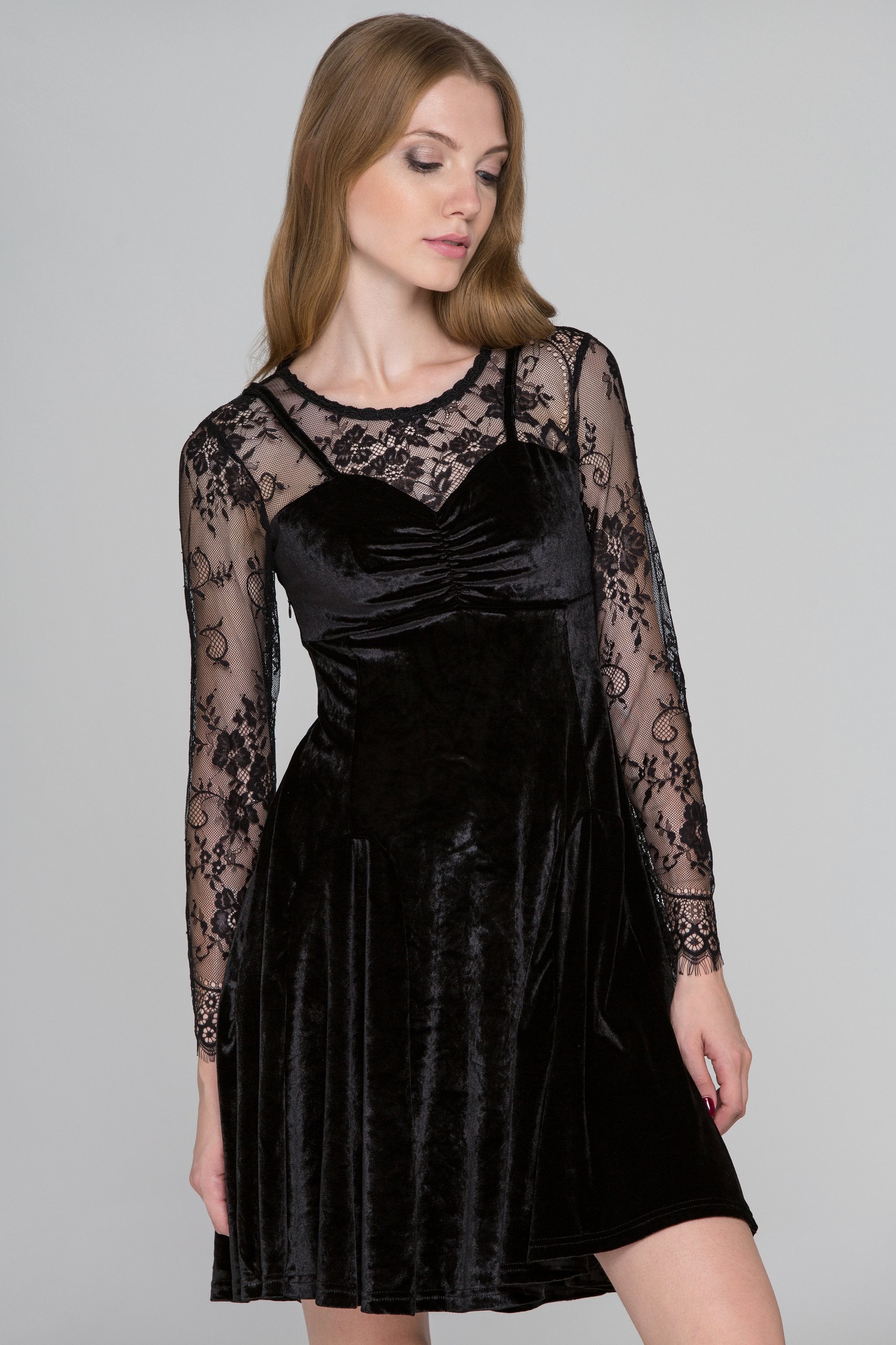 black velvet lace dress