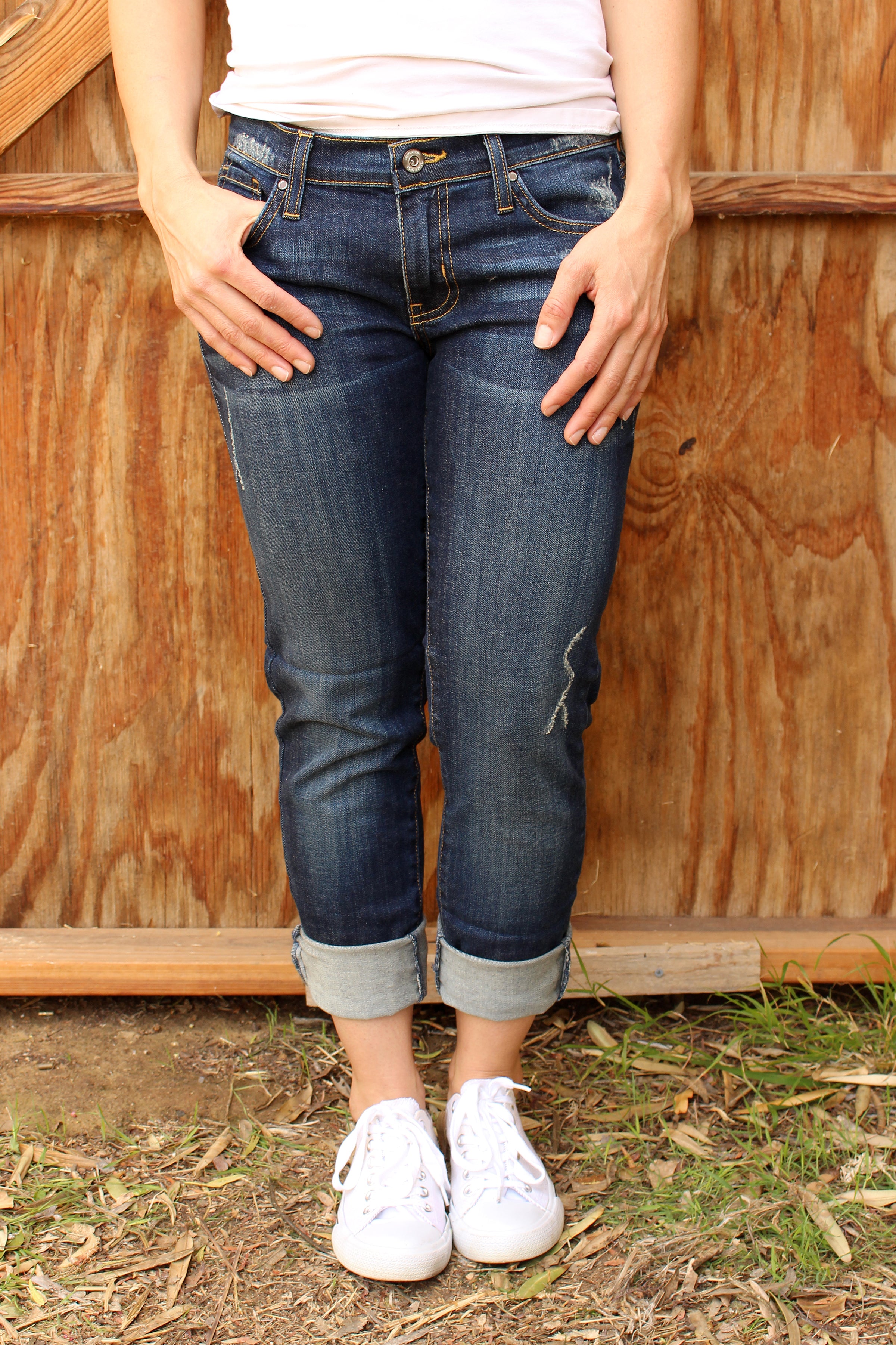 dark denim boyfriend jeans