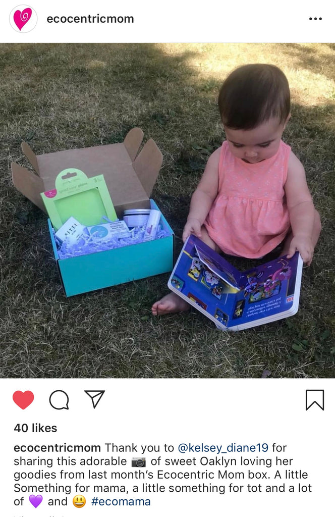 customer testimonial ecocentric moms subscription box ideas baby cute girl gentle safe non-toxic bath and body products