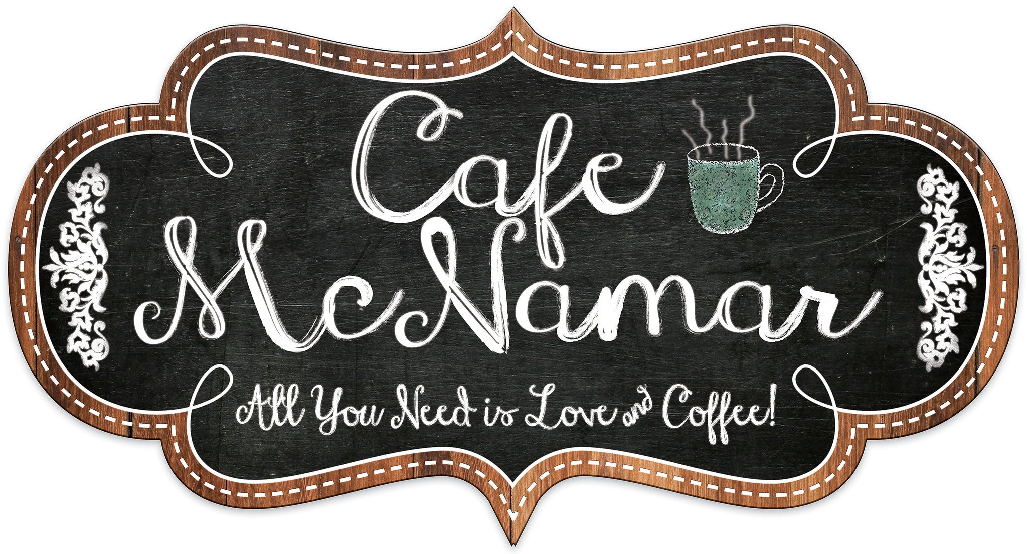 Cafe Sign Personalized And Printed With Your Name Creative Farm Girl
