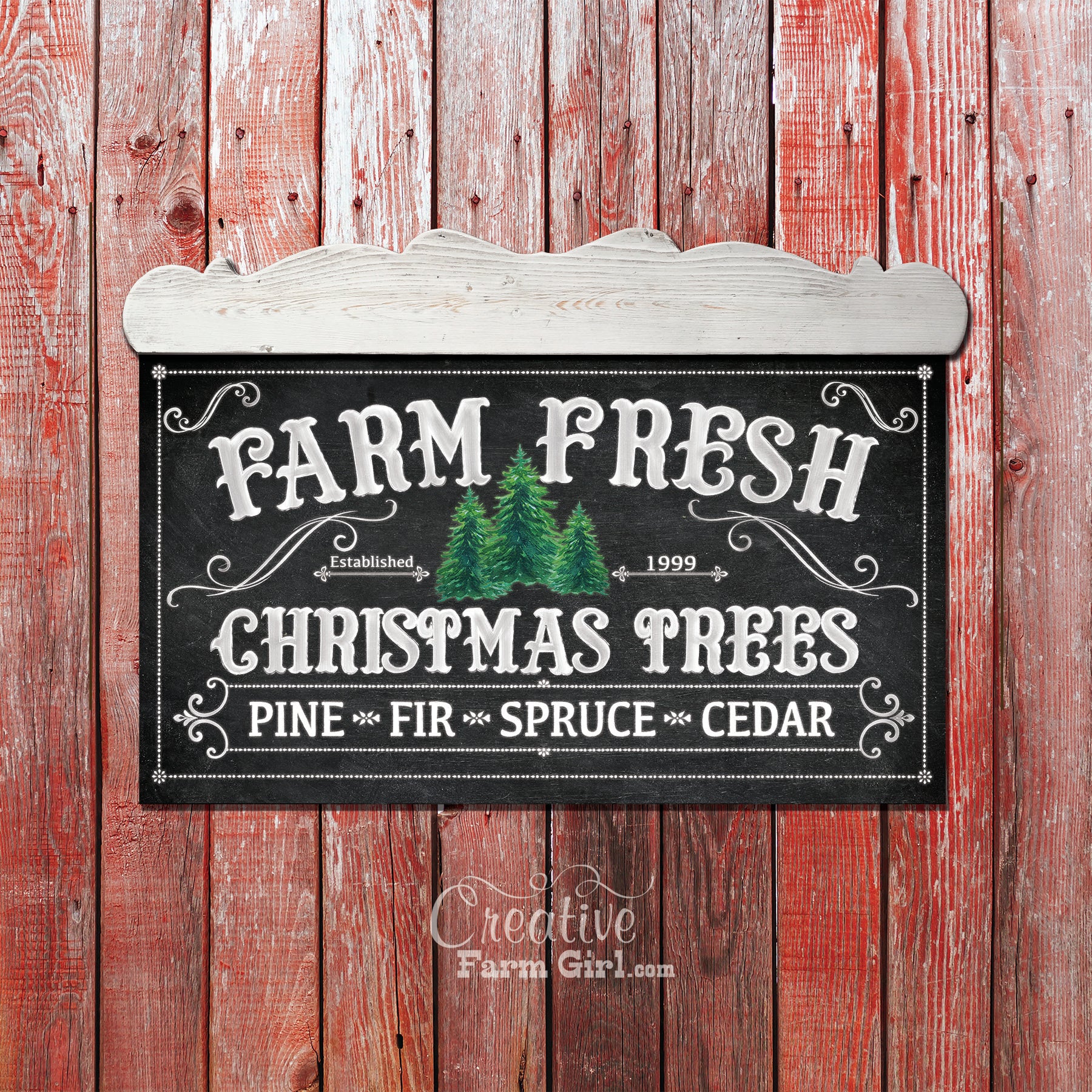 Farm Fresh Christmas Trees sign, Chalkboard Christmas Sign. – Creative
