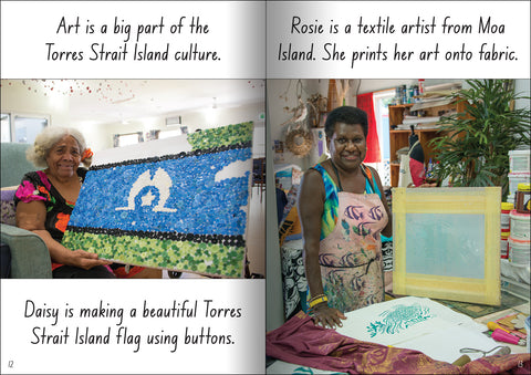 Torres Strait Islander artists from the educational big book 'Let's Learn about the Torres Strait Isalnds'