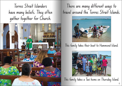 Torres Strait Islander church-goers from the educational big book 'Let's Learn about the Torres Strait Isalnds'
