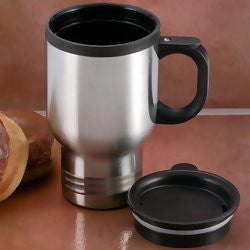 Maxam KTMUGPL 14 ounce Stainless Steel Travel Mug - House Home & Office - Fits My Budget