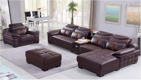Home Elegance Style Modern Leather Sectional Sofa Set | My Aashis
