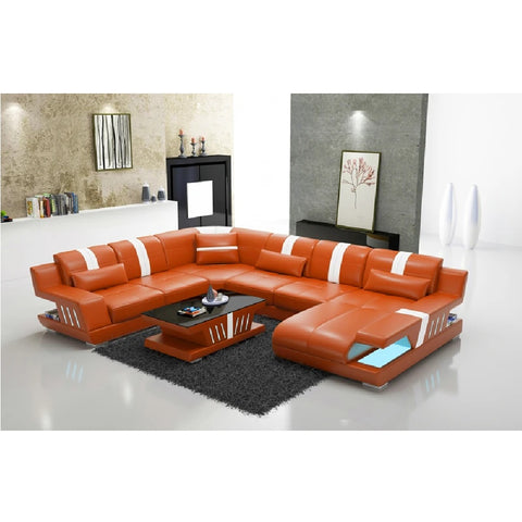 Contemporary Creative Designed Luxurious Leather Sectional Sofa Set ...