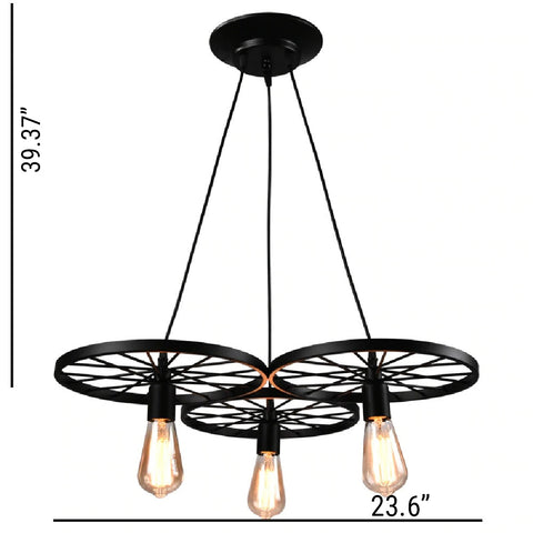 Vintage Metal Wheel Lights Loft Dining Room Lighting | My Aashis