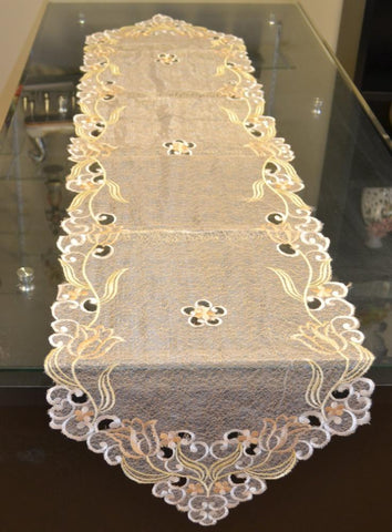 1 Table Runner And Dresser Scarves Embroidered Floral 15 68