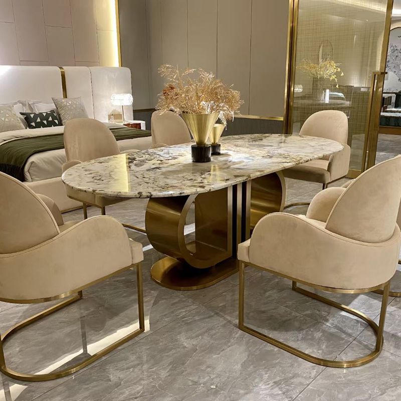 Stylish Marble Oval Dining Table My Aashis 