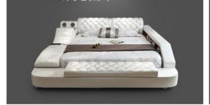 Leather Bed With Storage Safe Speaker Led Light My Aashis 