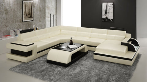 U-Shaped Modern Designed Leather Lounge Sofa | My Aashis