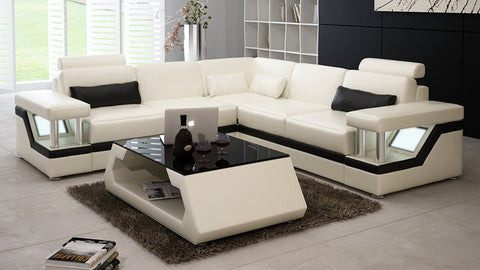 Contemporary Style High Defined Leather Sectional Sofa Set | My Aashis
