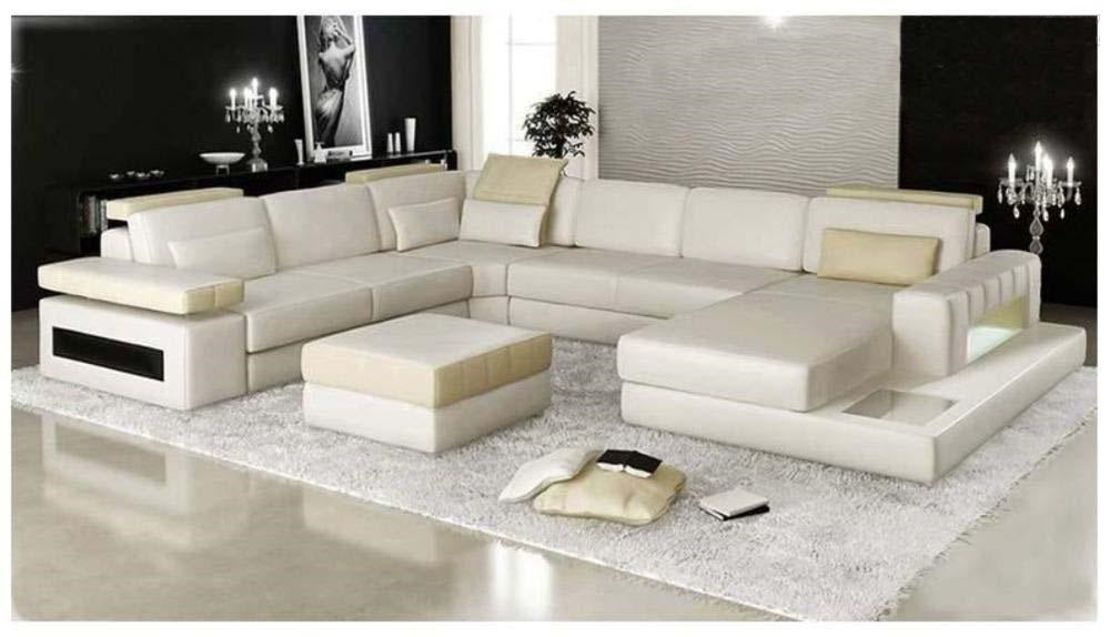 Contemporary Luxurious Crafted Leather Sectional Sofa Set | My Aashis