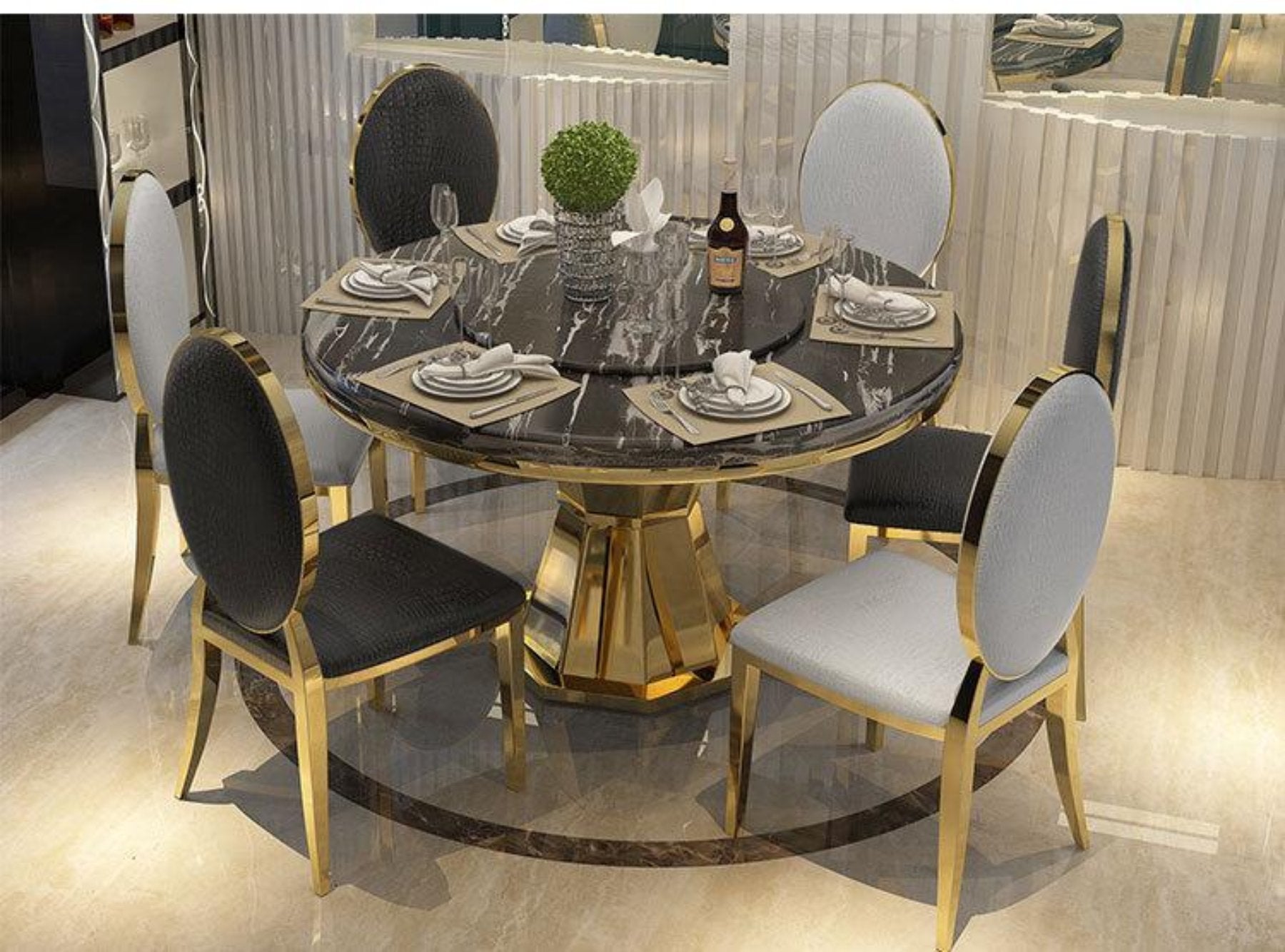 round marble kitchen table and chair
