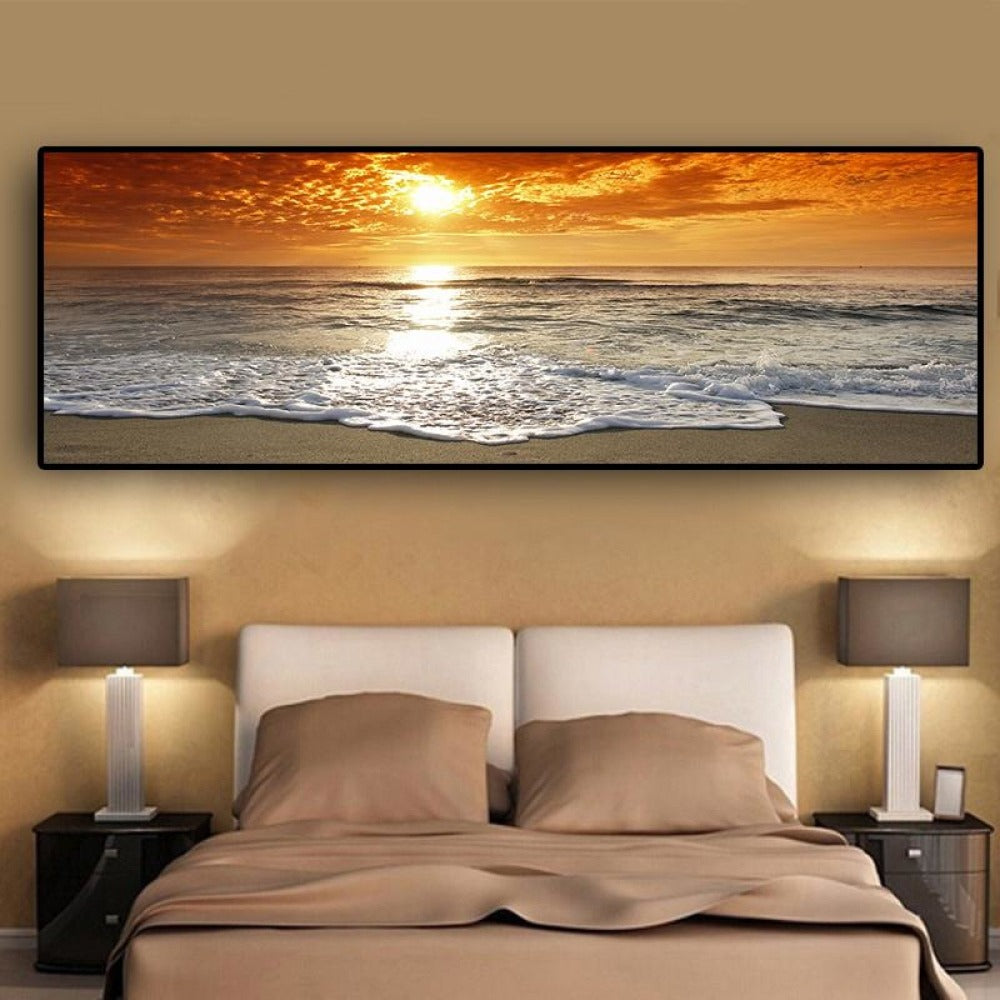Shiny Landscape Sunset Nature View Canvas Painting My Aashis