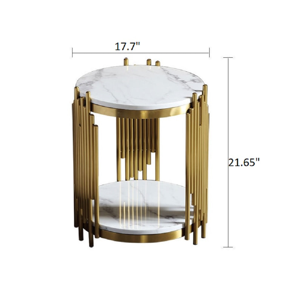 Contemporary Advanced Marble Round Side Table | My Aashis
