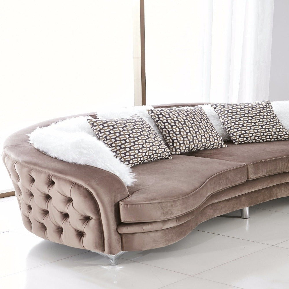 Luxury Velvet Sofa Set With Ottoman My Aashis