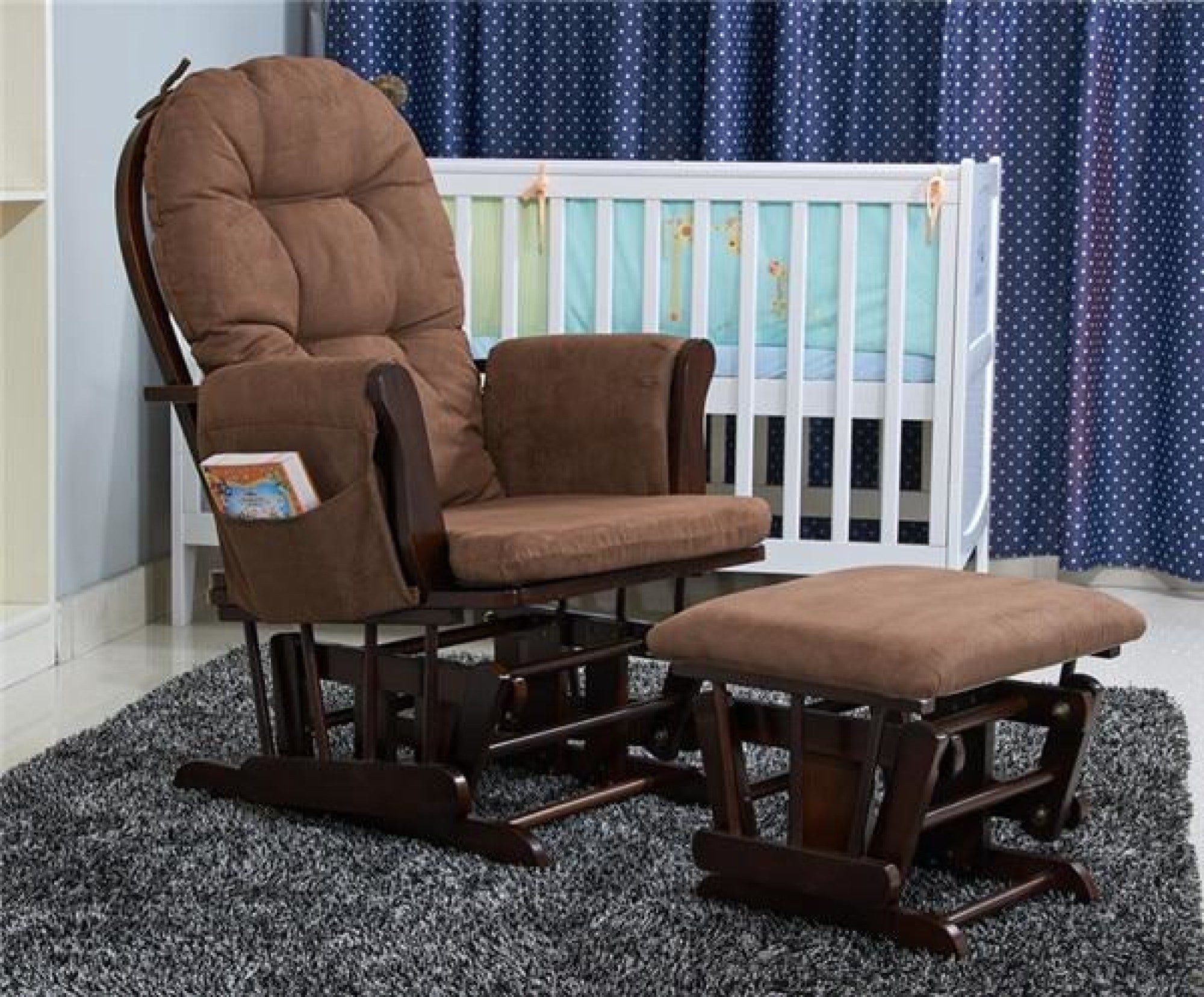 Solid Frame Rocking Chair With Ottoman My Aashis