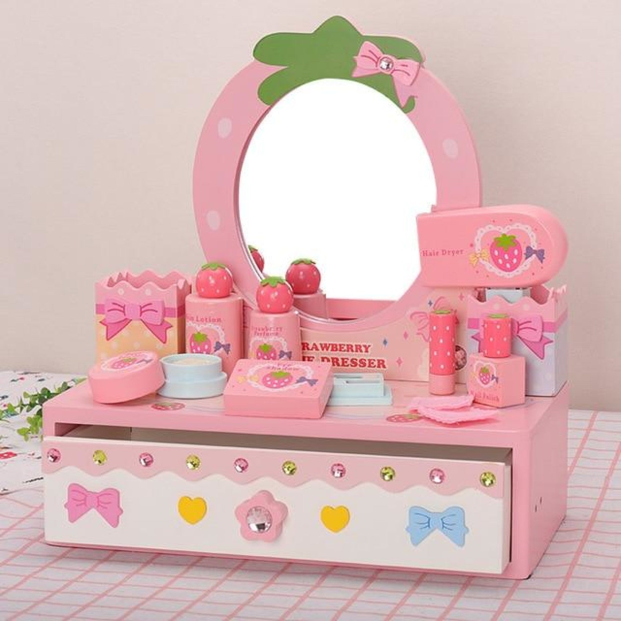 Royal Princess Pink Wooden Dresser Toy With Make Up Set My Aashis