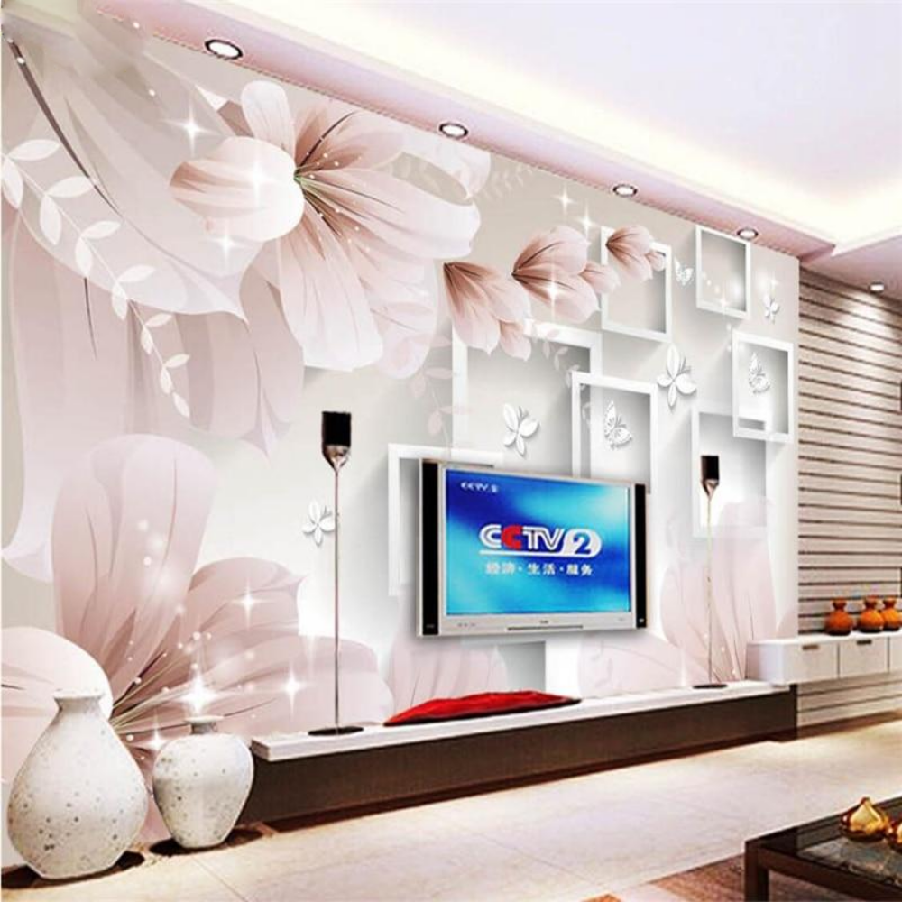 3D Large Wallpaper Flowers Frame TV Background | My Aashis