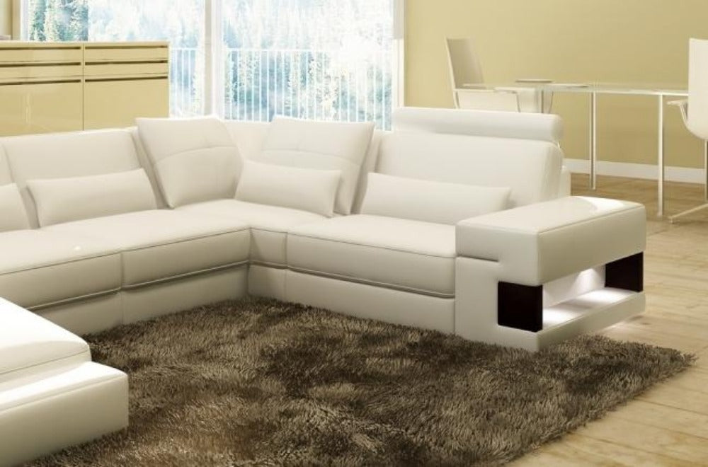 Luxury 7 Seater Leather Corner Sofa | My Aashis