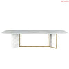 100 Inches Opulent White Marble 16 Seater Dining Table - My Aashis