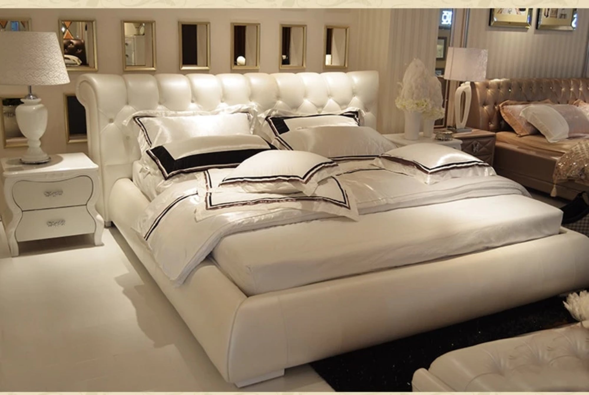 modern white leather bedroom furniture