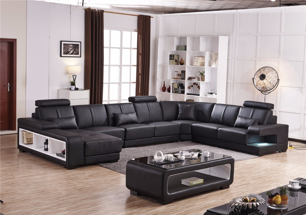 Luxury Sectional Sofa Design U Shape 7 Seater Lounge Couch Corner Sofa ...