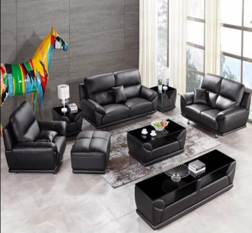Full Set Living Room Stylish 1+2+3 Modern Leather Sofa | My Aashis