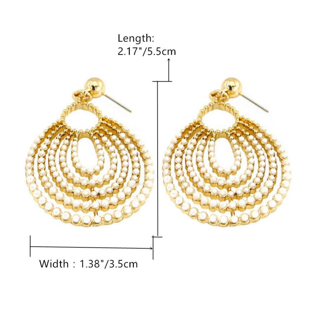 Exclusive Pearl Beaded Gold Toned Dangle Earrings | My Aashis