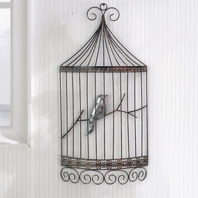 European Retro Bird Cage Wall Three Dimensional Wall Decoration