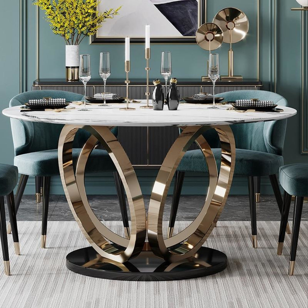 Attractive Flower Base Designed Metal Round Dining Table ...