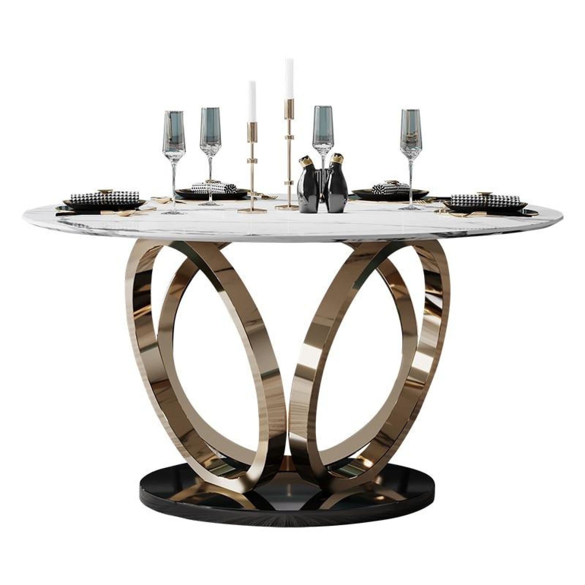Attractive Flower Base Designed Metal Round Dining Table My Aashis