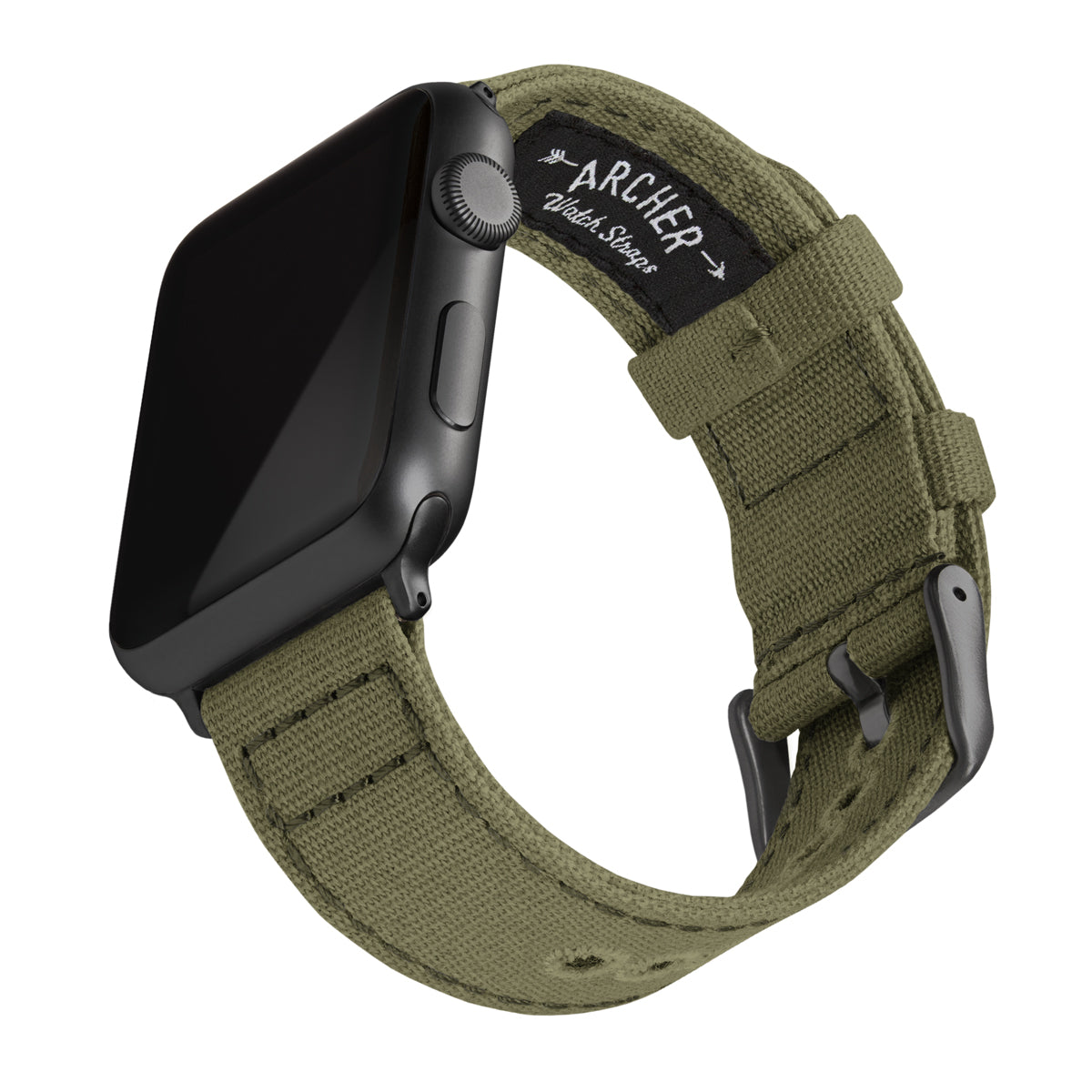 Apple Watch Canvas Watch Band - Faded Olive/Space Gray