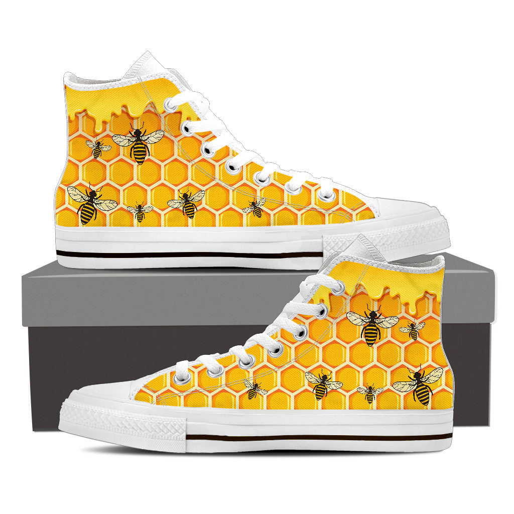 sneakers with bees on them