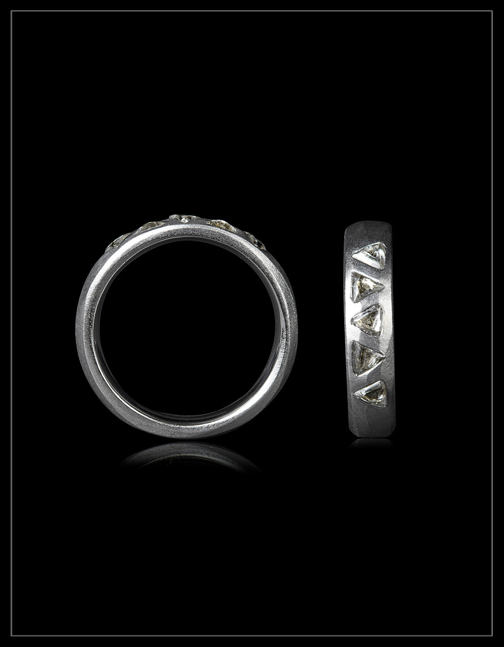 Uncut Diamonds in White Gold Ring – 0.83 ct.