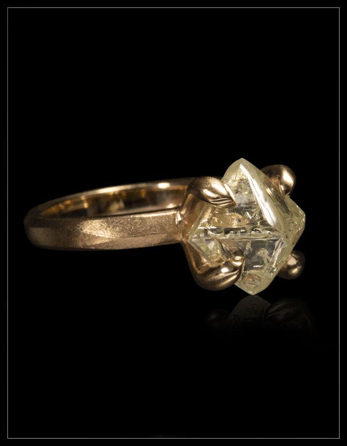 Naples Solitaire Rough Natural Diamond Ring | Olivia Ewing