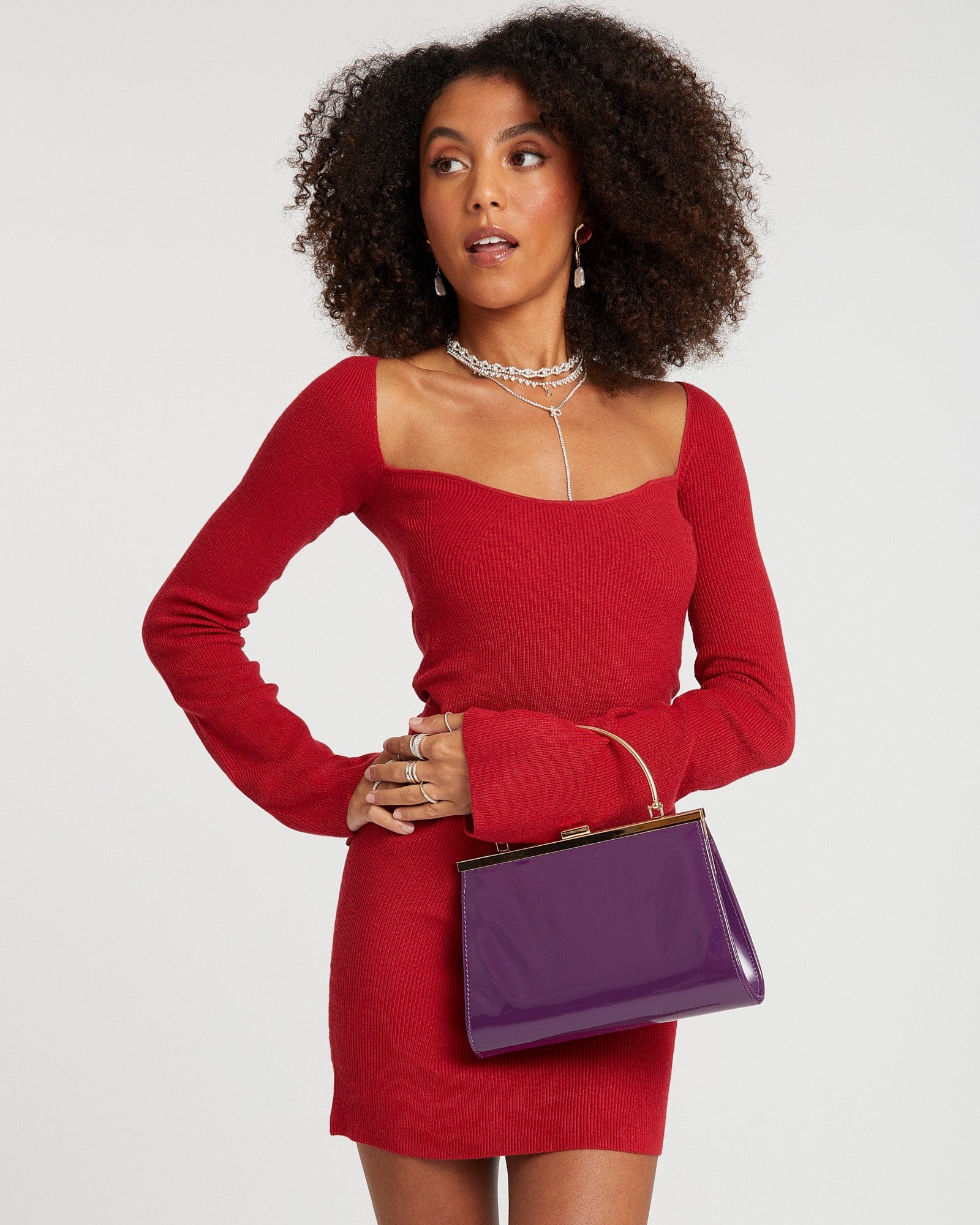 Purple Renske Frame Clutch Bag – colette by colette hayman